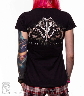 женская футболка powerwolf "metal est religio"