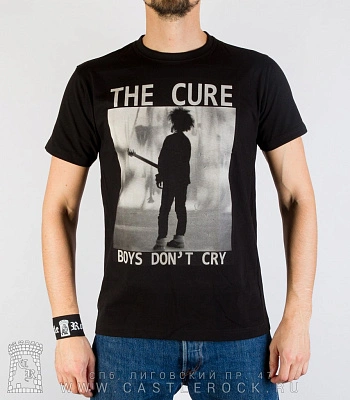 футболка cure "boys don't cry" (принт ч/б, большой)