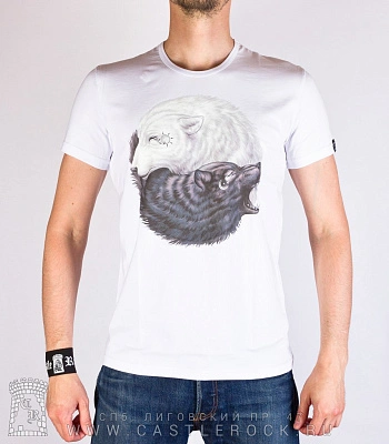 футболка волки сколль и хати (белая, светится)