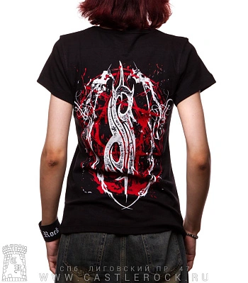 женская футболка slipknot "des moines. iowa 1995" (принт яркий)