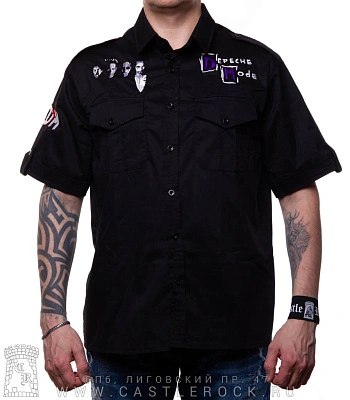рубашка с коротким рукавом depeche mode (вышивка)
