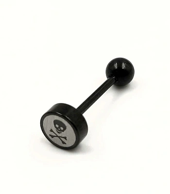 Штанга Сталь Черная с Рисунком Череп и Кости 1,6 х 16 х 6/8