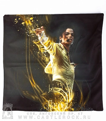чехол на подушку michael jackson (в золотых брызгах)