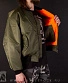 куртка пилот зеленая (оранжевый подклад, бомбер)