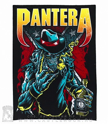 нашивка на спину pantera (скелет ковбоя)