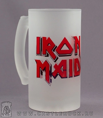 кружка пивная стеклянная iron maiden (лого)
