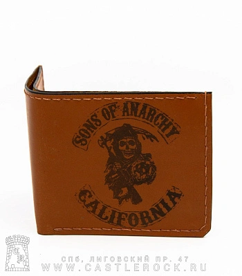 портмоне с гравировкой sons of anarchy (ручная работа)