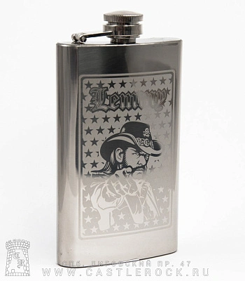 фляга стальная с гравировкой motorhead lemmy 6 oz
