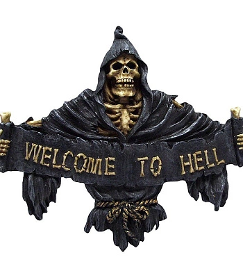 панно скелет "welcome to hell"
