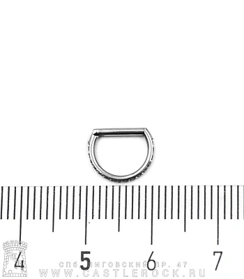 D-Образное Кольцо Кликер Титан 1,2 х 8 (кристаллы прозрачные)