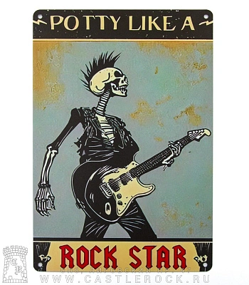 табличка скелет гитариста "rock star"