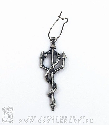 серьга alchemy gothic (алхимия готик) e254 devil's fork