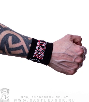 напульсник трикотажный led zeppelin (надпись красная с белым)