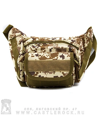 сумка на пояс текстиль с контактной лентой (камуфляж оливковый)