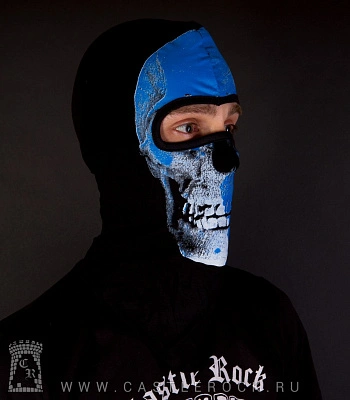 шапка балаклава череп (синий с белым)