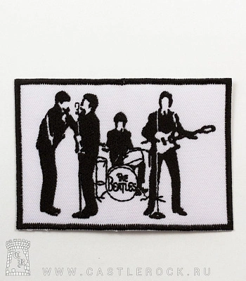 нашивка термо beatles (группа ч/б, вышивка)
