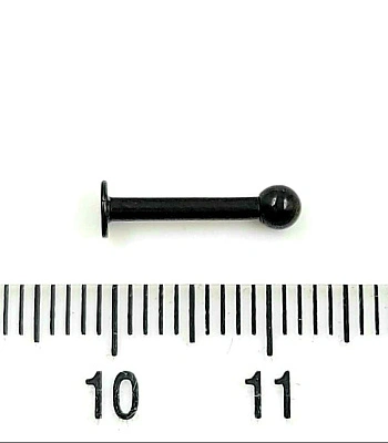 Лабрет Сталь Черный с Шариком 1,6 х 10 х 3