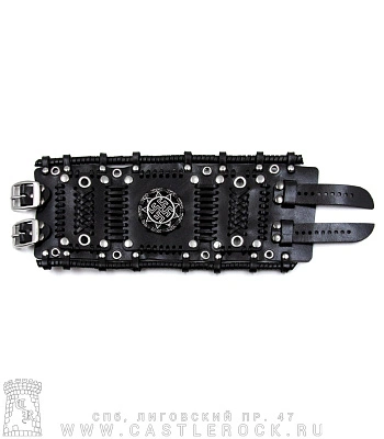 напульсник кожаный стимпанк черный (bspkv-6) цветок папоротника