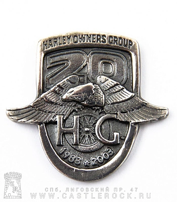 значок цанга harley-davidson "harley owners group 1983-2003" (орел)