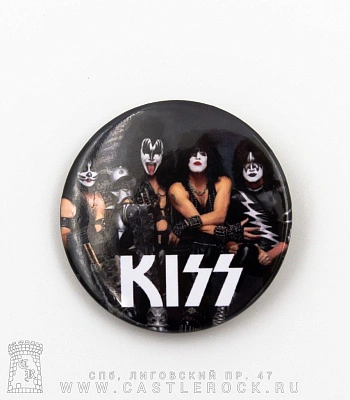 значок kiss (группа, серый)
