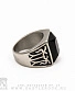 перстень с камнем черным (вензеля, широкий)