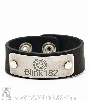 браслет кожаный blink-182 (широкий)
