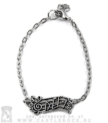 браслет на цепочке ноты