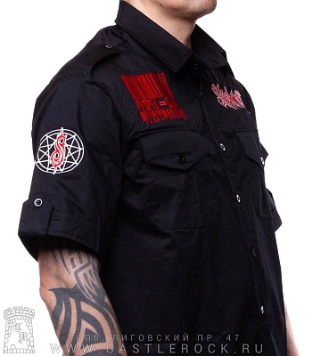 рубашка с коротким рукавом slipknot "people=shit" (вышивка)