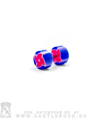 Обманка Плага Сталь с Акриловыми Шайбами Цветок (красно-синяя) 1,2 х 6 х 8/8