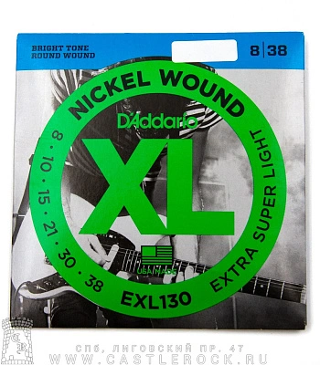 струны d'addario никелированные для электрогитары exl130