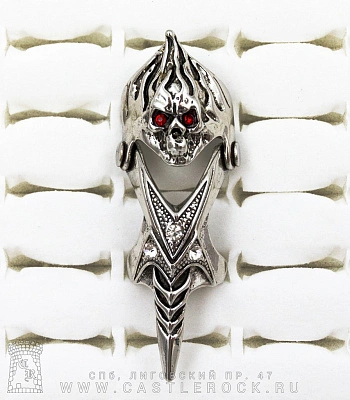 кольцо-коготь демон огня (стразы)