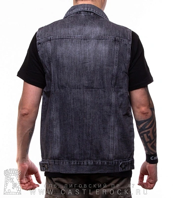 жилет джинсовый серый 7103#