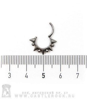 Сегментное Кольцо Кликер Сталь с Шипами и Шариками 1,2 х 8