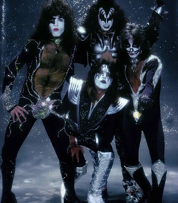 постер тканевый kiss (группа, синий)