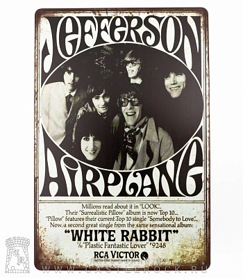табличка jefferson airplane "white rabbit"