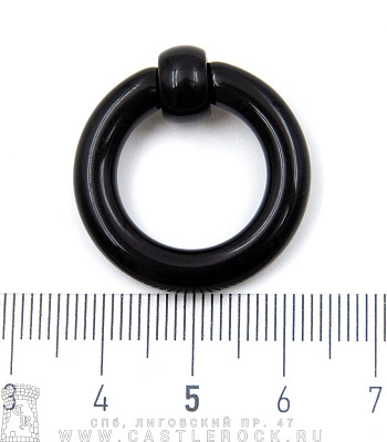 Кольцо BCR Хард Акрил Черное 5 х 16 х 9