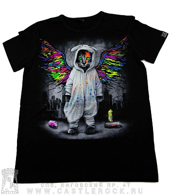 футболка детская кот в пижаме (светится)