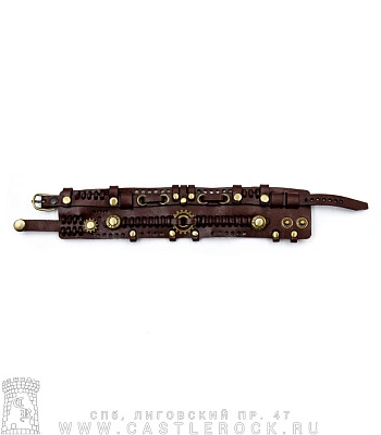 напульсник кожаный стимпанк коричневый (bspk-8)