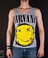 майка nirvana (смайл, серая)