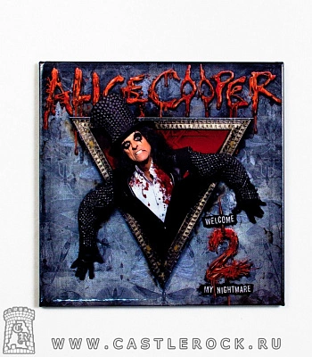 магнит квадратный alice cooper "welcome to my nightmare"