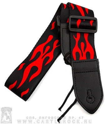 ремень для гитары пламя красное