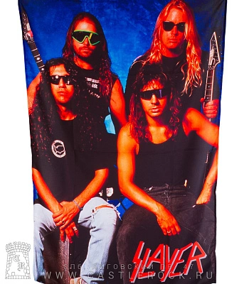 постер тканевый slayer (группа, фон синий)
