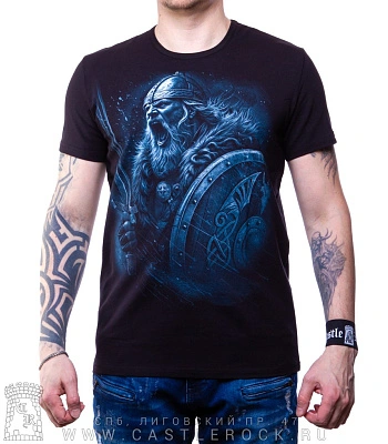 футболка викинг (ч/б, светится)