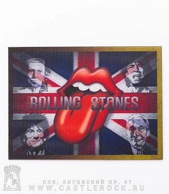 магнит прямоугольный 3d rolling stones (лого, группа, надпись, голограмма)