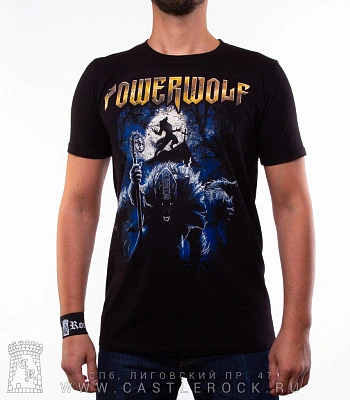 футболка powerwolf (принт синий)
