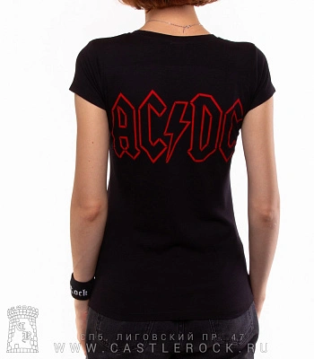 женская футболка ac/dc "hell's bells" (принт большой)