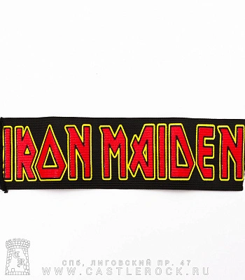 напульсник на резинке iron maiden (надпись красно-желтая)