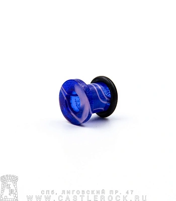 Тоннель Акрил Синий (с резинкой) 8 мм