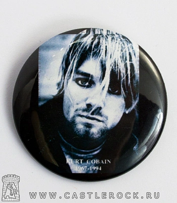 значок nirvana kurt cobain 1967-1994 (ч/б)