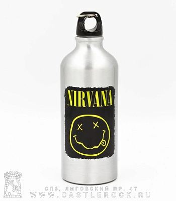 фляга с карабином nirvana 600 мл (металлик)